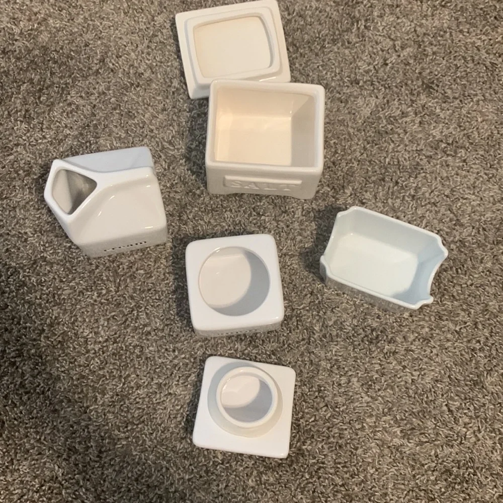 Crate & Barrel set kitchen coffee set